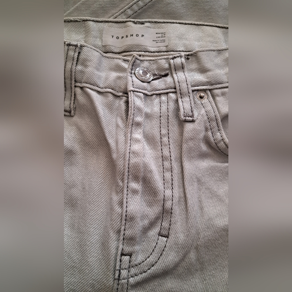 Topshop Silver Ankle Cropped Jeans - Picture 3 of 3